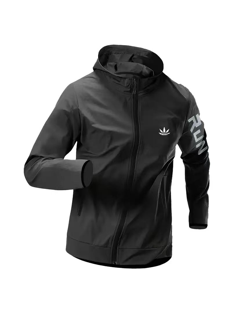 Reflective Running Jacket - Мужская ветровка с капюшоном, водонепроницаемая, легкая,